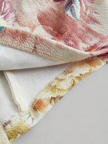 SHEIN MOD 花卉印花蕾丝前袖衬衫 - 淺粉色 - 查看 3