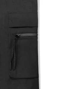 Manfinity EMRG Men Flap Pocket Side Cargo Trousers - Black - View 7
