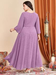 Modelyn Vestido floral fruncido delantero - Morado - Ver 2