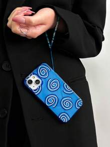 Line Pattern Anti-fall Phone Case With Lanyard - Multicolor - View 2