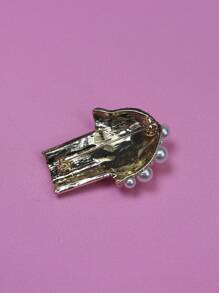 1pc Pearl & Gem Decor Popcorn Brooch, Fashion Jewelry Accessory, Gift For Her - Multicolor - View 9