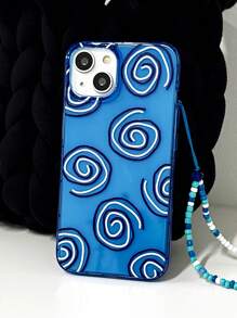 Line Pattern Anti-fall Phone Case With Lanyard - Multicolor - View 4