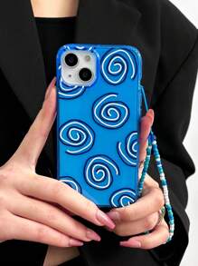 Line Pattern Anti-fall Phone Case With Lanyard - Multicolor - View 5