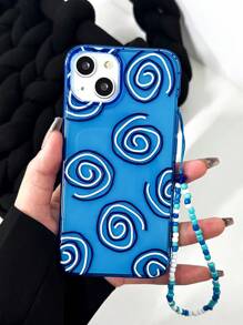 Line Pattern Anti-fall Phone Case With Lanyard - Multicolor - View 6
