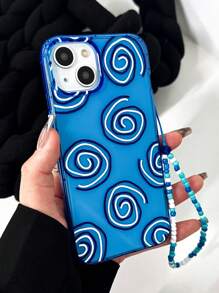 Line Pattern Anti-fall Phone Case With Lanyard - Multicolor - View 7