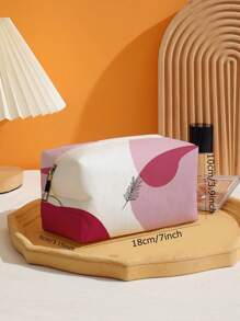 Leaf Print Makeup Bag