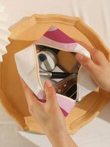 Leaf Print Makeup Bag