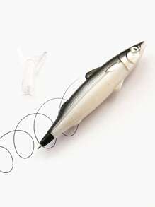 1 pieza en forma de pescado Bolígrafo creativo portátil Pluma de escribir para alumno - Multicolor - Ver 3