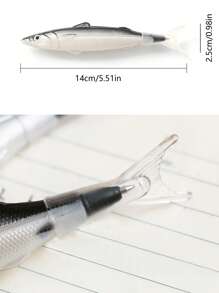 1 pieza en forma de pescado Bolígrafo creativo portátil Pluma de escribir para alumno - Multicolor - Ver 4