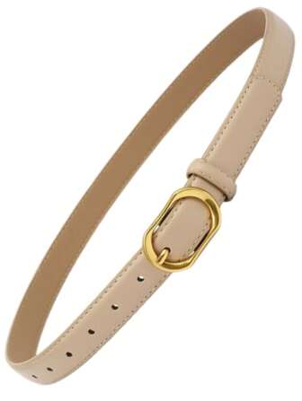 1入組女士橢圓形搭扣休閒皮帶適用於日常