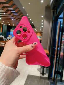 Ốp lưng điện thoại chống rơi, màu trơn, tối giản, cao cấp, tương thích với iPhone 16, 11, 12, 13, 14, 15, XR, 13 ProMax, 7P, 16 Plus, 16 ProMax, 13 Pro, 14 Plus, 15 ProMax, 16, 16 ProMax, chống nước, chống sốc, chống trầy xước - Màu Hồng Tươi - Xem 4