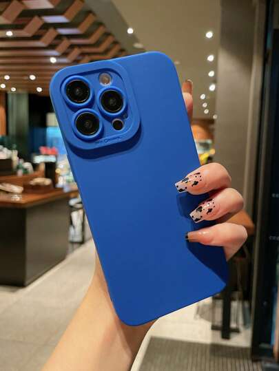 Minimalist High-End Solid Color Eye-Shaped Anti-Drop Phone Case Compatible With Apple 16, 11, 12, 13, 14, 15, XR, 13 Pro Max, 7P, 16 Plus, 16 Pro Max, 13 Pro, 14 Plus, 15 Pro Max, 16, 16 Pro Max Waterproof Shockproof Scratch Resistant