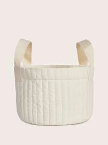 túi đựng tã thêu hình gấu - Màu be - Xem 5