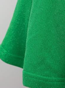 SHEIN BAE 褶邊荷葉邊金屬亮絲半身裙 - 綠色 - 查看 4