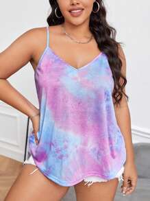 SHEIN Essnce Plus Tie Dye Cami Top For Summer - Multicolor - View 1