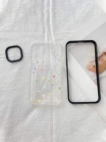 Vỏ điện thoại họa tiết trái tim có khe cắm thẻ - Nhiều màu - Xem 3