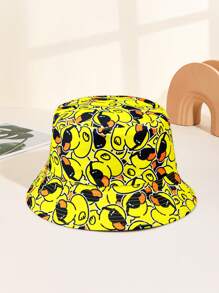 Sombrero De Cubo Con Estampado De Pato De Caricatura Lindo - Amarillo - Ver 1