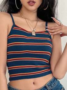 DAZY Block Striped Cami Top Tank Tops