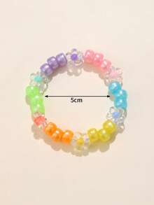 1入組時尚PMMA花卉裝飾串珠手鍊女士適合日常生活 - 彩色 - 查看 3