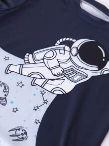 Bộ hai mảnh Trai Hoạt hình Giải trí - Màu xanh hải quân - Xem 4