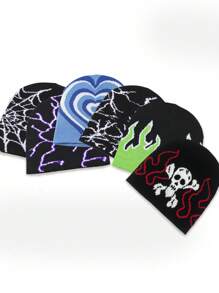Hombres Gorro de cráneo & con estampado de fuego - Multicolor - Ver 1