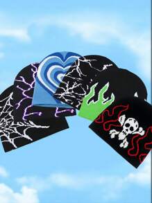 Hombres Gorro de cráneo & con estampado de fuego - Multicolor - Ver 2