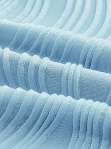 SHEIN EZwear 素色短款抹胸上衣 - 淺藍色 - 查看 4