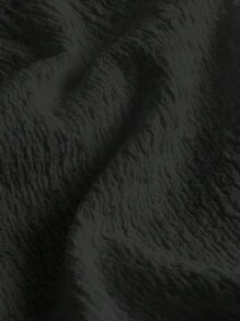 SHEIN EZwear 素色交叉圍裹短款上衣 - 黑色 - 查看 3