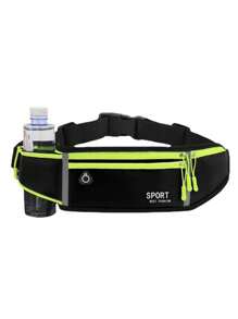 1 pieza Bolso para correr con diseño de parche de letra - Negro - Ver 1