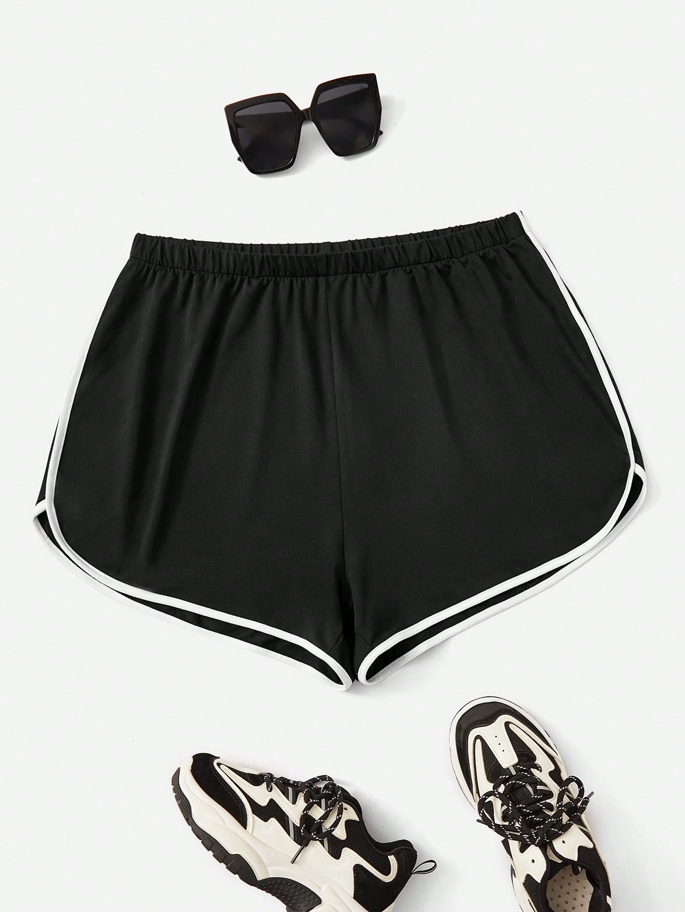 SHEIN EZwear Plus Contrast Binding Dolphin Shorts SHEIN USA