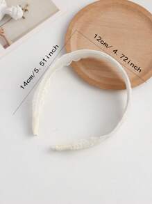 1pc Women Flower Embroidered Headband Elegant Piranha Flower Valentine's Day,Hairband,Hair Hoop,Hairband,Hair Hoop Headbands Hair Accessories Head Accessories - White - View 3