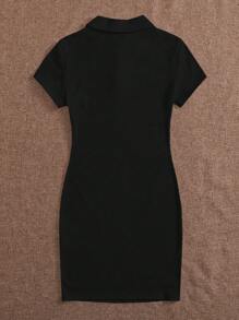 SHEIN EZwear Summer Outfits Button Front Rib-Knit Bodycon Dress,Summer Dresses For Women
Spring Clothes