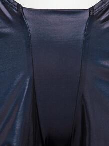 SHEIN BAE Ruched Side PU Leather Pants - Purple - View 6