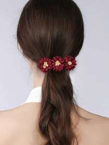 1 kẹp tóc thời trang kiểu Pháp trang trí hoa cho phụ nữ để trang trí hàng ngày theo phong cách Boho ngày lễ tình nhân - Màu Đỏ Sâu - Xem 2