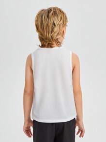 SHEIN Boys Letter Graphic Tank Top - White - View 5