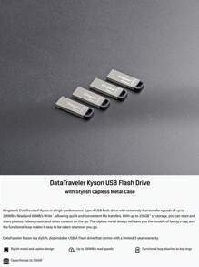 KINGSTON 金士顿 DTKN 64GB/128GB/256GB/512GB 高速车载电脑移动U盘 - 銀色 - 查看 4