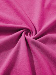 INAWLY Solid V Neck Tee - Red Violet - View 5
