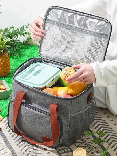 1入組 16L 保溫袋，防水防漏戶外大容量手提袋，適合海灘、野餐、學校、辦公室、旅行配件、海灘配件、廚房配件、家庭廚房用品