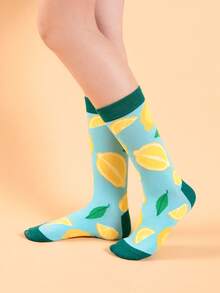 5雙水果印花中筒襪 - 彩色 - 查看 4