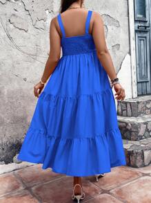 Sunserae 大碼荷葉邊吊帶連衣裙