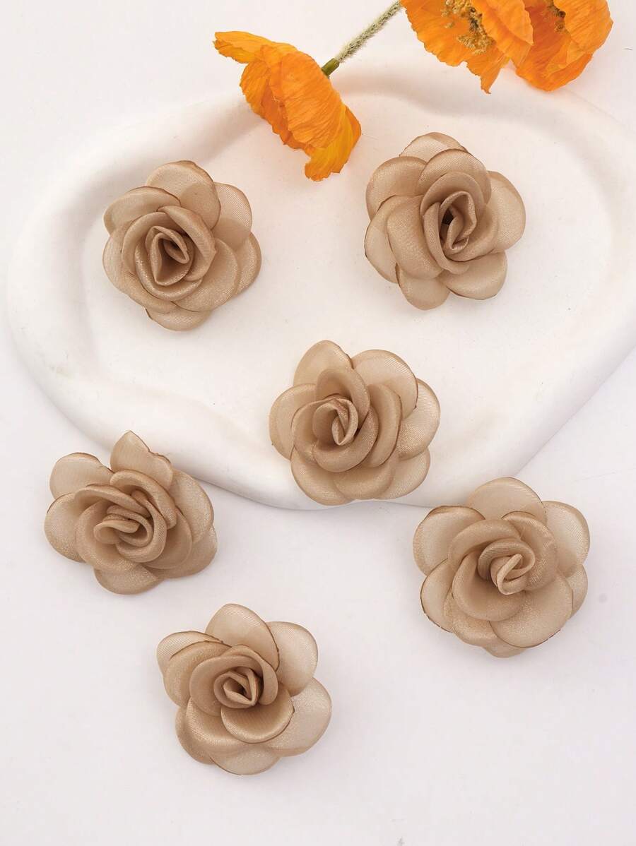 6 Cái Phụ Nữ Hoa Trang Trí Kẹp Tóc Cá Sấu Sáng Tạo Để Trang Trí Tóc - Màu nâu Mocha - Xem 1