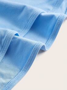 SHEIN ICON 蝴蝶圖案水鑽細節短款抹胸上衣 - 淺藍色 - 查看 4