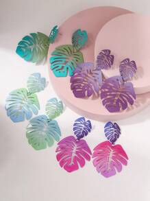 1 đôi bông tai hình chiếc lá nhiệt đới thời trang dành cho nữ để trang trí hàng ngày - Nhiều màu - Xem 1