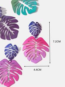 1 đôi bông tai hình chiếc lá nhiệt đới thời trang dành cho nữ để trang trí hàng ngày - Nhiều màu - Xem 3
