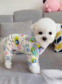 1 PC Hoạt Hình Động Vật & Họa Tiết Hoa Bộ Đồ Ngủ Thú Cưng Cho Mèo Và Chó Cho Gia Đình - Nhiều màu - Xem 1