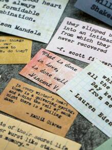 19入組標語圖形混合貼紙復古多用途貼紙適用於DIY工藝品、裝飾品、手帳 - 彩色 - 查看 3