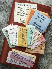 19入組標語圖形混合貼紙復古多用途貼紙適用於DIY工藝品、裝飾品、手帳 - 彩色 - 查看 5