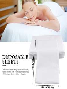 20pcs White Disposable Flat Sheet - White - View 2