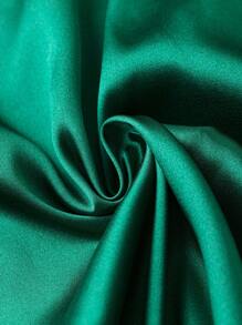 SHEIN LUNE Plus Solid Wide Leg Trousers - Dark Green - View 4