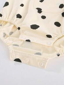 Peninsula Baby 夏季女宝宝波尔卡圆点二合一设计吊带连体衣 - 杏色 - 查看 3